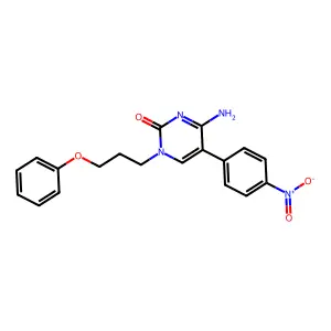 4-Amino-5-(4-nitrophenyl)-1-(3-phenoxypropyl)pyrimidin-2-one structure