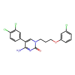 4-Amino-1-[3-(3-chlorophenoxy)propyl]-5-(3,4-dichlorophenyl)pyrimidin-2(1H)-one structure