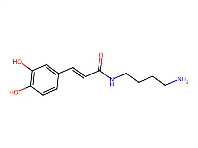 N-(4-Aminobutyl)-3-(3,4-dihydroxyphenyl)prop-2-enamide structure