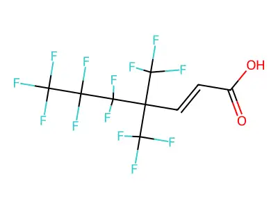 5,5,6,6,7,7,7-Heptafluoro-4,4-bis(trifluoromethyl)hept-2-enoic acid structure