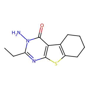 3-amino-2-ethyl-5,6,7,8-tetrahydro[1]benzothieno[2,3-d]pyrimidin-4(3H)-one structure