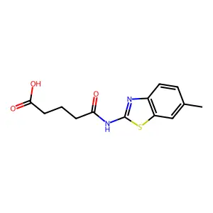 5-[(6-Methyl-2-benzothiazolyl)amino]-5-oxopentanoic acid structure