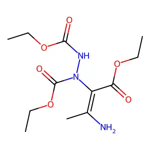 Ethyl 3-amino-2-[ethoxycarbonyl-(ethoxycarbonylamino)amino]but-2-enoate structure