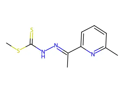 methyl N-[1-(6-methyl-2-pyridinyl)ethylideneamino]carbamodithioate structure