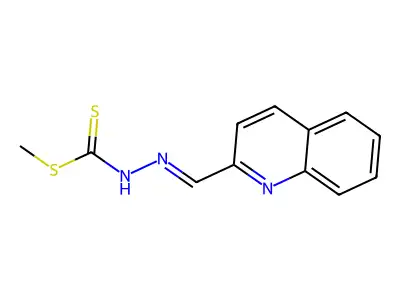 Hydrazinecarbodithioic acid, (2-quinolinylmethylene)-, methyl ester structure