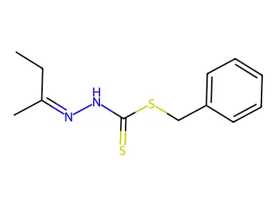 Hydrazinecarbodithioic acid, (1-methylpropylidene)-, phenylmethyl ester structure
