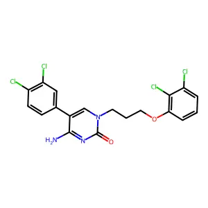 4-Amino-1-[3-(2,3-dichlorophenoxy)propyl]-5-(3,4-dichlorophenyl)pyrimidin-2-one structure