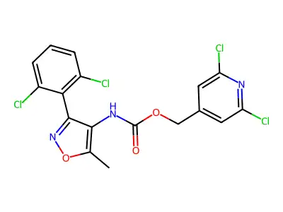 (2,6-Dichloropyridin-4-yl)methyl N-[3-(2,6-dichlorophenyl)-5-methylisoxazol-4-yl]carbamate structure