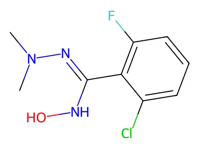 2-Chloro-6-fluoro-N-hydroxy-N',N'-dimethylbenzene-1-carbohydrazonamide structure