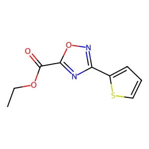 Ethyl 3-(2-thienyl)-1,2,4-oxadiazole-5-carboxylate structure