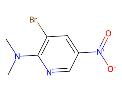 3-bromo-N,N-dimethyl-5-nitropyridin-2-amine structure