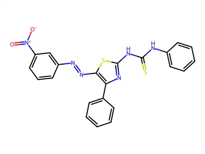 (1E)-1-[(5Z)-5-[(3-nitrophenyl)hydrazinylidene]-4-phenyl-1,3 structure
