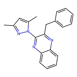2-benzyl-3-(3,5-dimethyl-1H-pyrazol-1-yl)quinoxaline structure