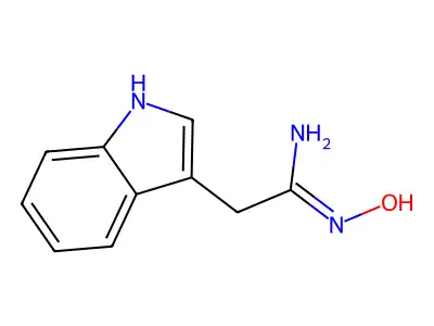 N'-hydroxy-2-(1H-indol-3-yl)acetamidine structure
