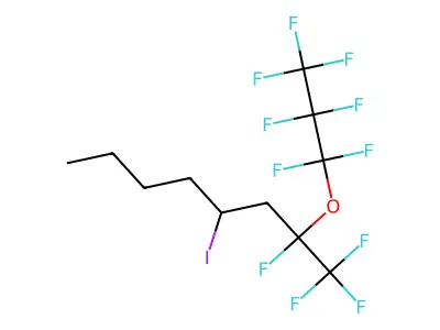 4-Iodo-2-heptafluoropropoxy-1,1,1,2-tetrafluorooctane structure