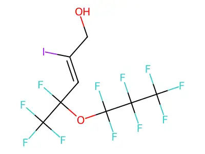 4,5,5,5-Tetrafluoro-4-(heptafluoropropoxy)-2-iodopent-2-en-1-ol structure