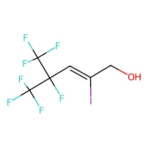 4,5,5,5-Tetrafluoro-2-iodo-4-(trifluoromethyl)pent-2-en-1-ol structure
