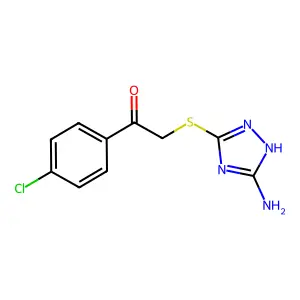 2-[(5-amino-1H-1,2,4-triazol-3-yl)sulfanyl]-1-(4-chlorophenyl)ethanone structure