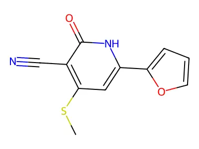 6-(2-Furyl)-2-hydroxy-4-(methylthio)nicotinonitrile structure