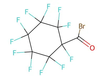 Perfluorocyclohexanecarbonyl bromide structure