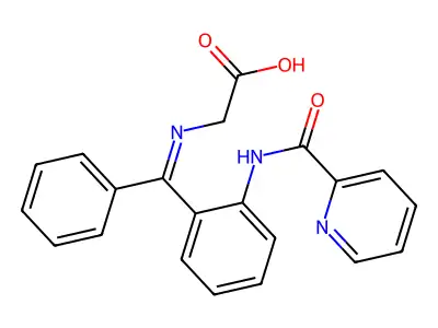N-[Phenyl[2-[(2-pyridinylcarbonyl)amino]phenyl]methylene]glycine structure