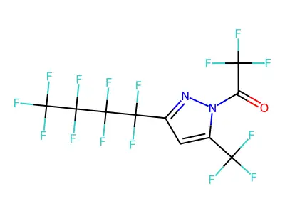 1-Trifluoroacetyl-3-nonafluorobutyl-5-(trifluoromethyl)pyrazole structure