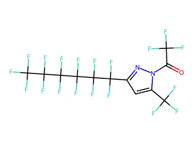 3-(Perfluorohexyl)-1-(trifluoroacetyl)-5-(trifluoromethyl)-1H-pyrazole structure