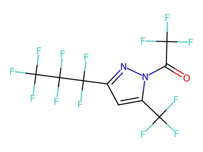 1-Trifluoroacetyl-3-heptafluoropropyl-5-(trifluoromethyl)pyrazole structure