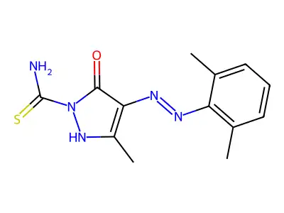 4-[(2,6-dimethylphenyl)diazenyl]-5-methyl-3-oxo-1H-pyrazole-2-carbothioamide structure