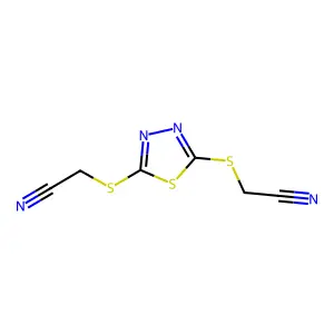 2-({5-[(Cyanomethyl)sulfanyl]-1,3,4-thiadiazol-2-yl}sulfanyl)acetonitrile structure