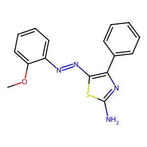 (5E)-5-[2-(2-Methoxyphenyl)hydrazinylidene]-4-phenyl-1,3-thiazol-2(5H)-imine structure