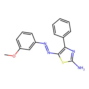 (5E)-5-[2-(3-Methoxyphenyl)hydrazinylidene]-4-phenyl-1,3-thiazol-2(5H)-imine structure