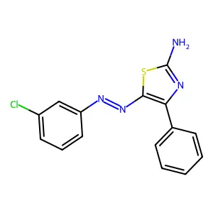 (5Z)-5-[2-(3-Chlorophenyl)hydrazinylidene]-4-phenyl-1,3-thiazol-2(5H)-imine structure