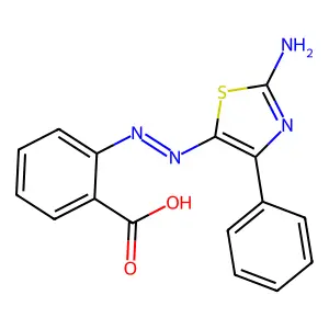 2-[(2-Amino-4-phenyl-1,3-thiazol-5-yl)diazenyl]benzoic acid structure