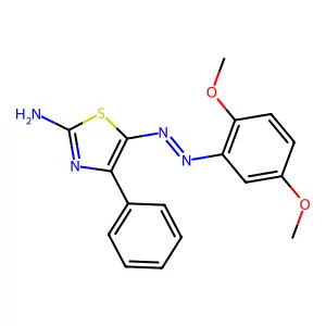 (5E)-5-[2-(2,5-Dimethoxyphenyl)hydrazinylidene]-4-phenyl-1,3-thiazol-2(5H)-imine structure