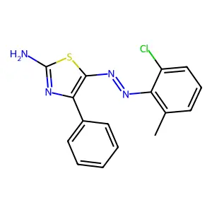 (5E)-5-[2-(2-Chloro-6-methylphenyl)hydrazinylidene]-4-phenyl-1,3-thiazol-2(5H)-imine structure