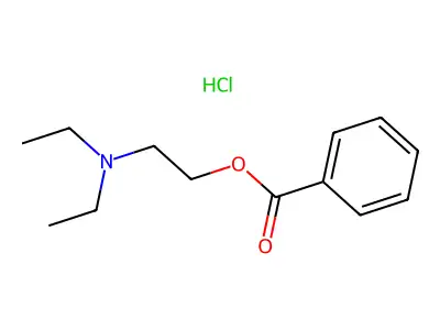 Benzoic acid, 2-(diethylamino)ethyl ester, hydrochloride (1:1) structure