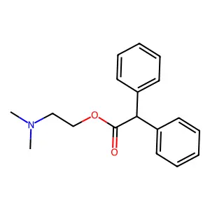 Acetic acid, diphenyl-, 2-(dimethylamino)ethyl ester structure