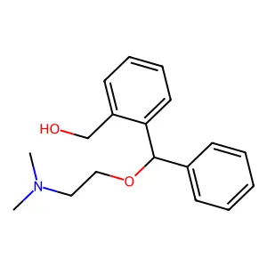 Benzyl alcohol, o-(alpha-(2-(dimethylamino)ethoxy)benzyl)- structure