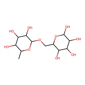 6-O-(6-Deoxy-alpha-L-mannopyranosyl)-beta-D-glucose structure