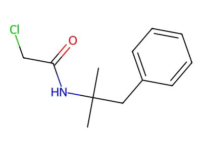 2-chloro-N-(2-methyl-1-phenylpropan-2-yl)acetamide structure