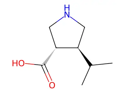 rac-(3R,4R)-4-(propan-2-yl)pyrrolidine-3-carboxylic acid structure