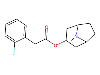 1-alpha-H,5-alpha-H-Tropan-3-alpha-ol, o-fluorophenylacetate, hydrochloride structure