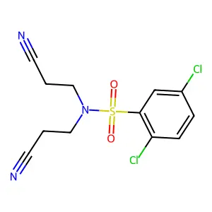 2,5-dichloro-N,N-bis(2-cyanoethyl)benzenesulfonamide structure