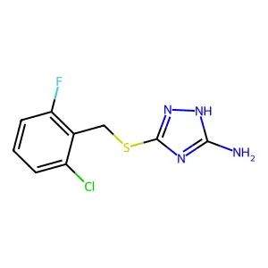 3-[(2-chloro-6-fluorobenzyl)sulfanyl]-1H-1,2,4-triazol-5-amine structure