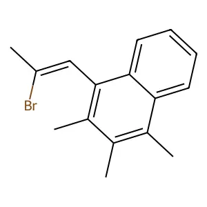 Naphthalene, 1-(2-bromopropenyl)-2,3,4-trimethyl- structure