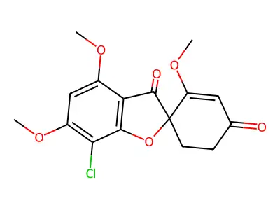 7-Chloro-3',4,6-trimethoxyspiro[1-benzofuran-2,4'-cyclohex-2-ene]-1',3-dione structure