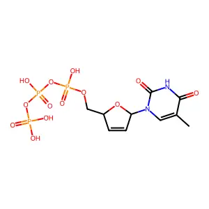 2',3'-Dideoxy-2',3'-dehydrothymidine 5'-triphosphate structure