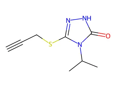 2,4-Dihydro-4-(1-methylethyl)-5-(2-propyn-1-ylthio)-3H-1,2,4-triazol-3-one structure