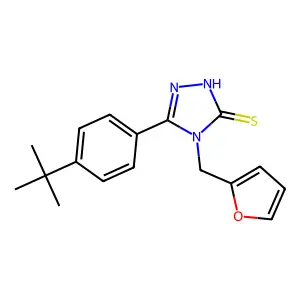 5-(4-tert-butylphenyl)-4-(furan-2-ylmethyl)-4H-1,2,4-triazole-3-thiol structure